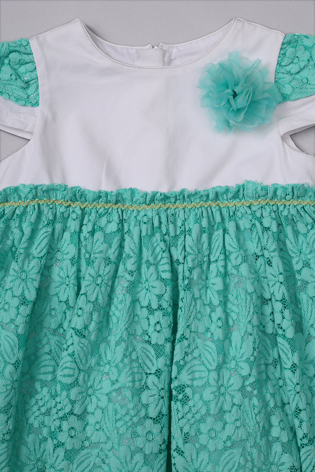 One Friday Baby Girls Mint Lace Dress