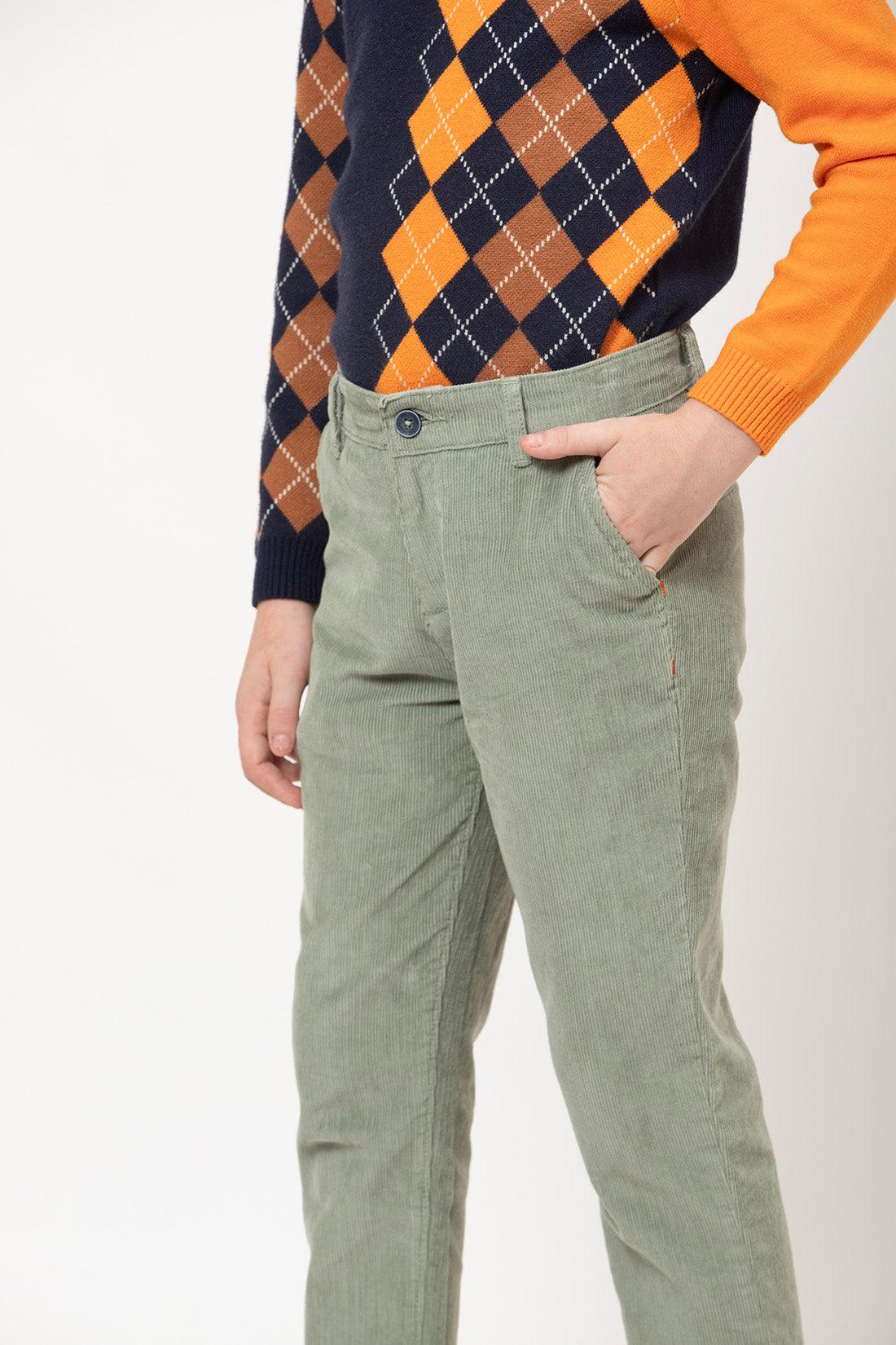 One Friday Varsity Chic Sage Green Adventure Trousers for Boys - One Friday World