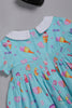 One Friday Baby Girls Aqua Peter Pan Collar Dress