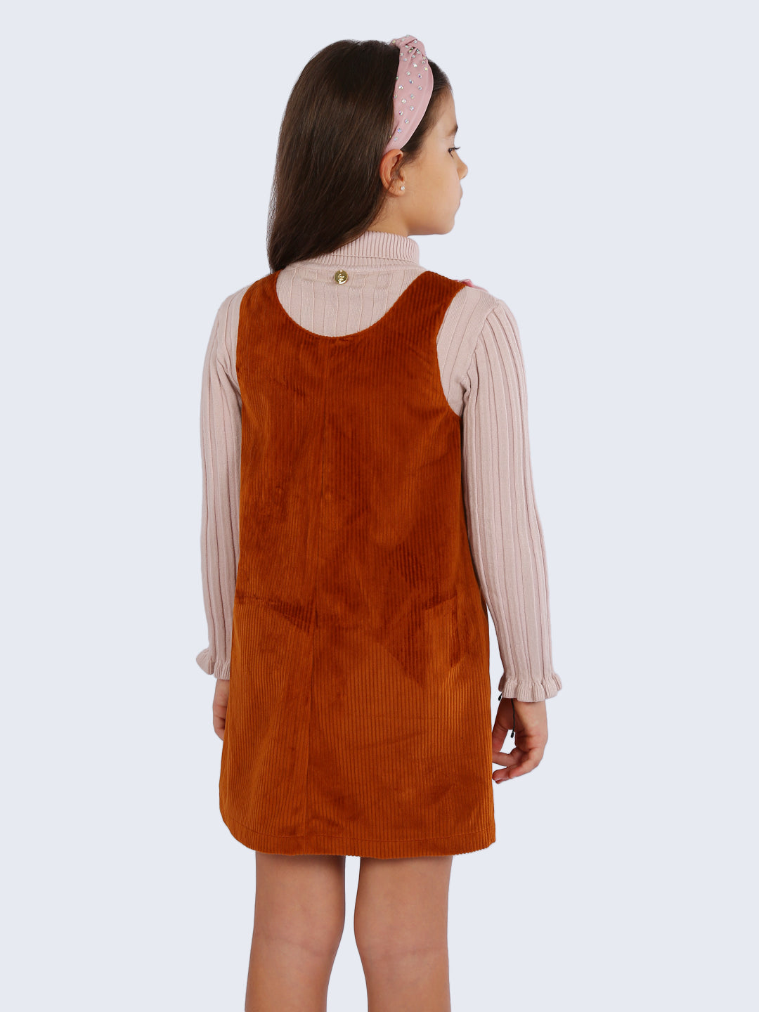 One Friday Kids Girls Brown Solid Dress