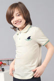 One Friday Kids Boys White Stretchable Polo Tee with Embroidery - One Friday World