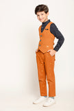 One Friday Kids Boys Rust Alien Embroidered Straight Fit Trouser