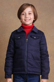 One Friday Boys Navy Blue Solid Jacket