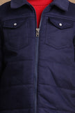 One Friday Boys Navy Blue Solid Jacket