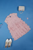 One Friday Kids Girls Pink Cap Sleeves Dress - One Friday World