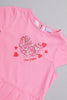 One Friday Girls Pink Sequinned Heart Cotton Top - One Friday World