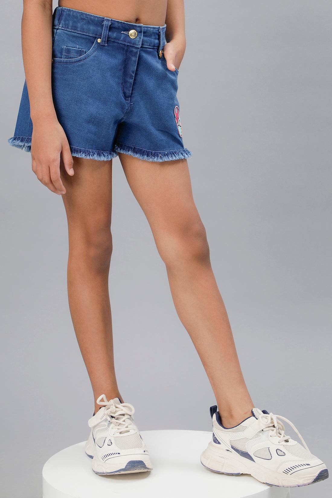 One Friday Girls Blue Denim Hot Shorts - One Friday World