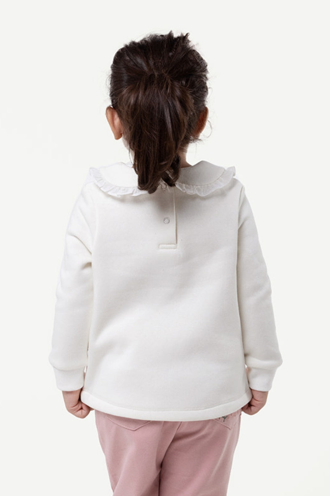 One Friday Baby Girls Off White Peter Pan Collar Sweatshirt