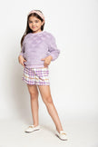 One Friday Varsity Chic Checkered Charm Shorts for Girls - One Friday World