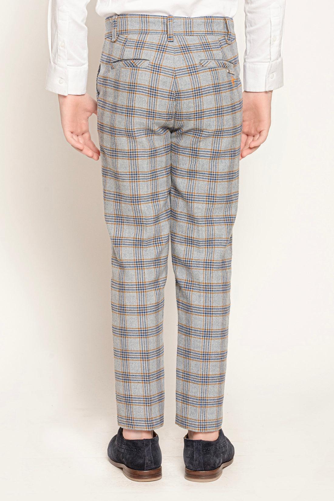 One Friday Slate Houndstooth Boys' Trousers - One Friday World