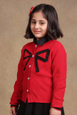 One Friday Girls Red Solid Sweater