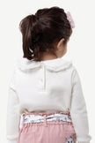 One Friday Baby Girls Off White Peter Pan Collar Sweatshirt