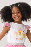 One Friday Kids Girls White Candy Top