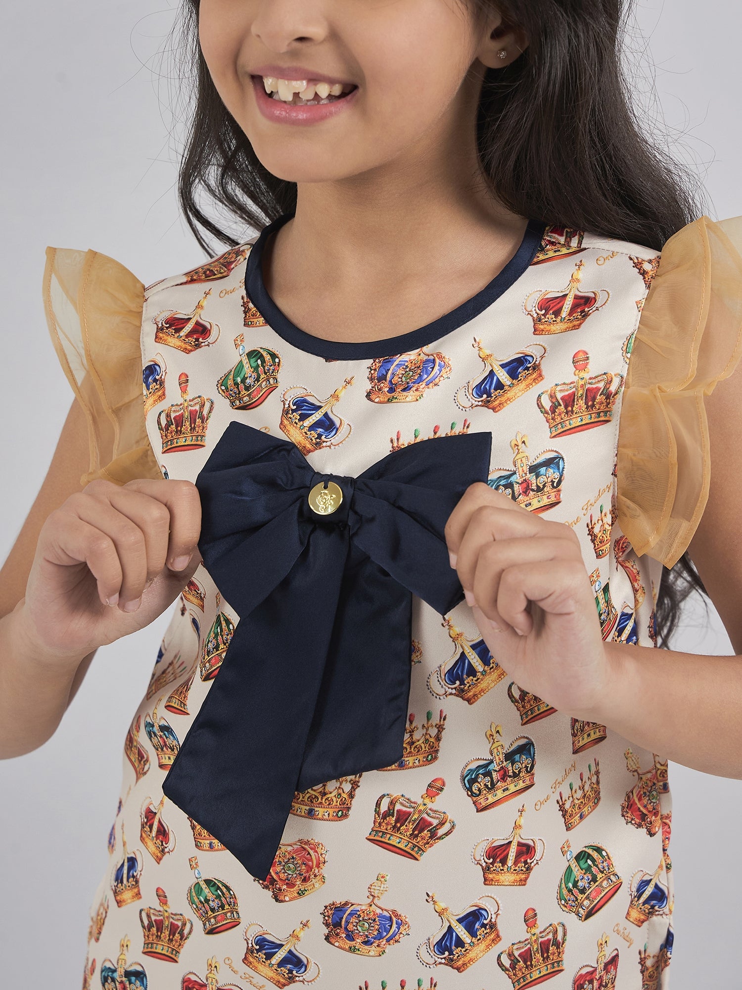 One Friday Kids Girls Multi Chevron Top