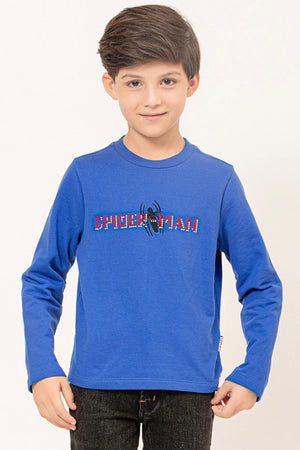 One Friday Kids Boys Blue Spider-Man Printed Sweatshirt
