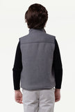 One Friday Kids Boys Grey Solid Sleeveless Jacket