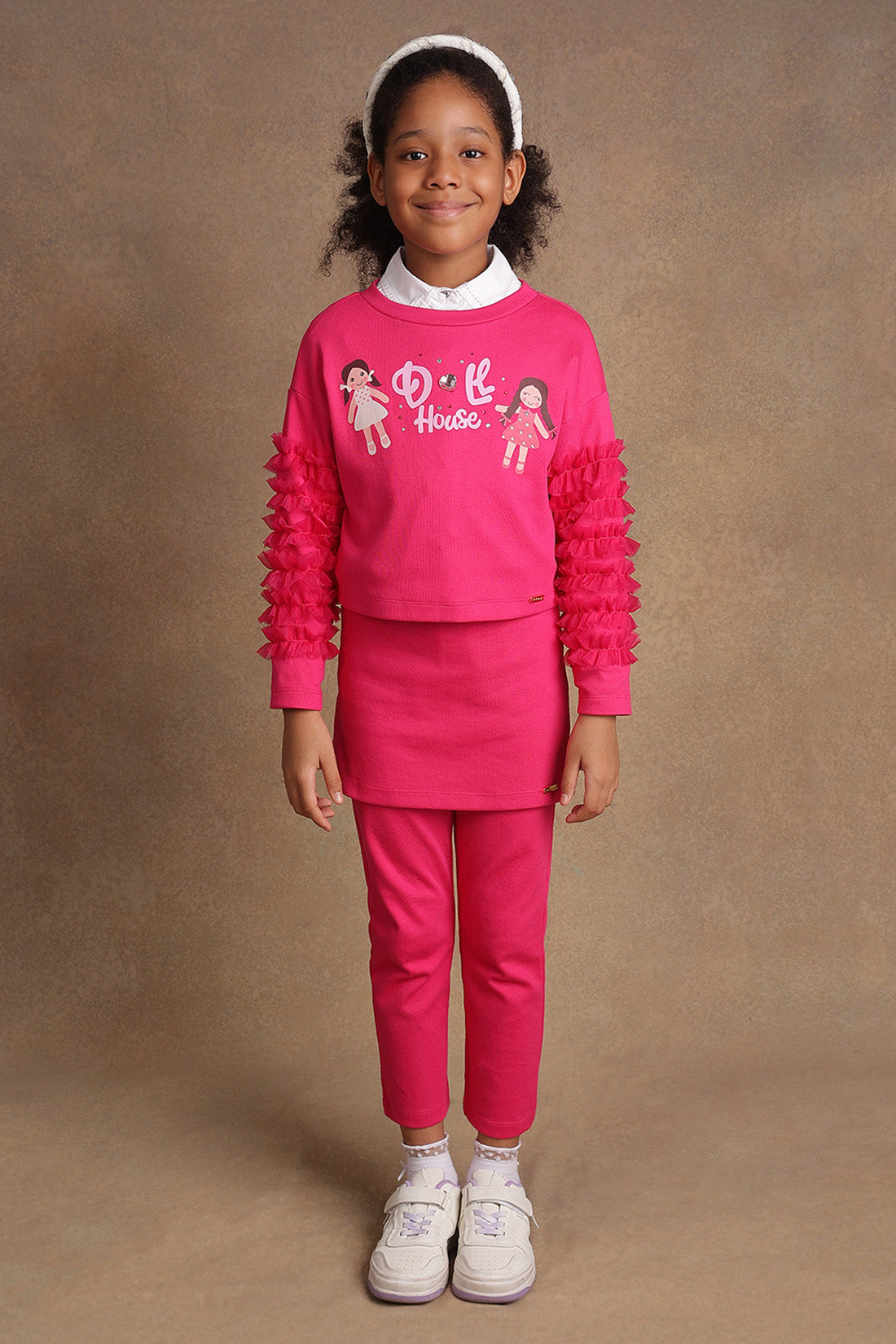 One Friday Girls Pink Doll House Themed Sweatshirt