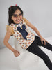 One Friday Kids Girls Multi Chevron Top