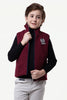 One Friday Kids Boys Wine Solid Sleeveless Jacket