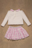 One Friday Baby Girls Pink Checks Top With Skirt