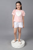 One Friday Girls Peach Round Neck Bambi Top - One Friday World