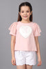 One Friday Girls Peach Round Neck Bambi Top - One Friday World