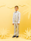 One Friday Kids Boys Beige 3 Piece Suit