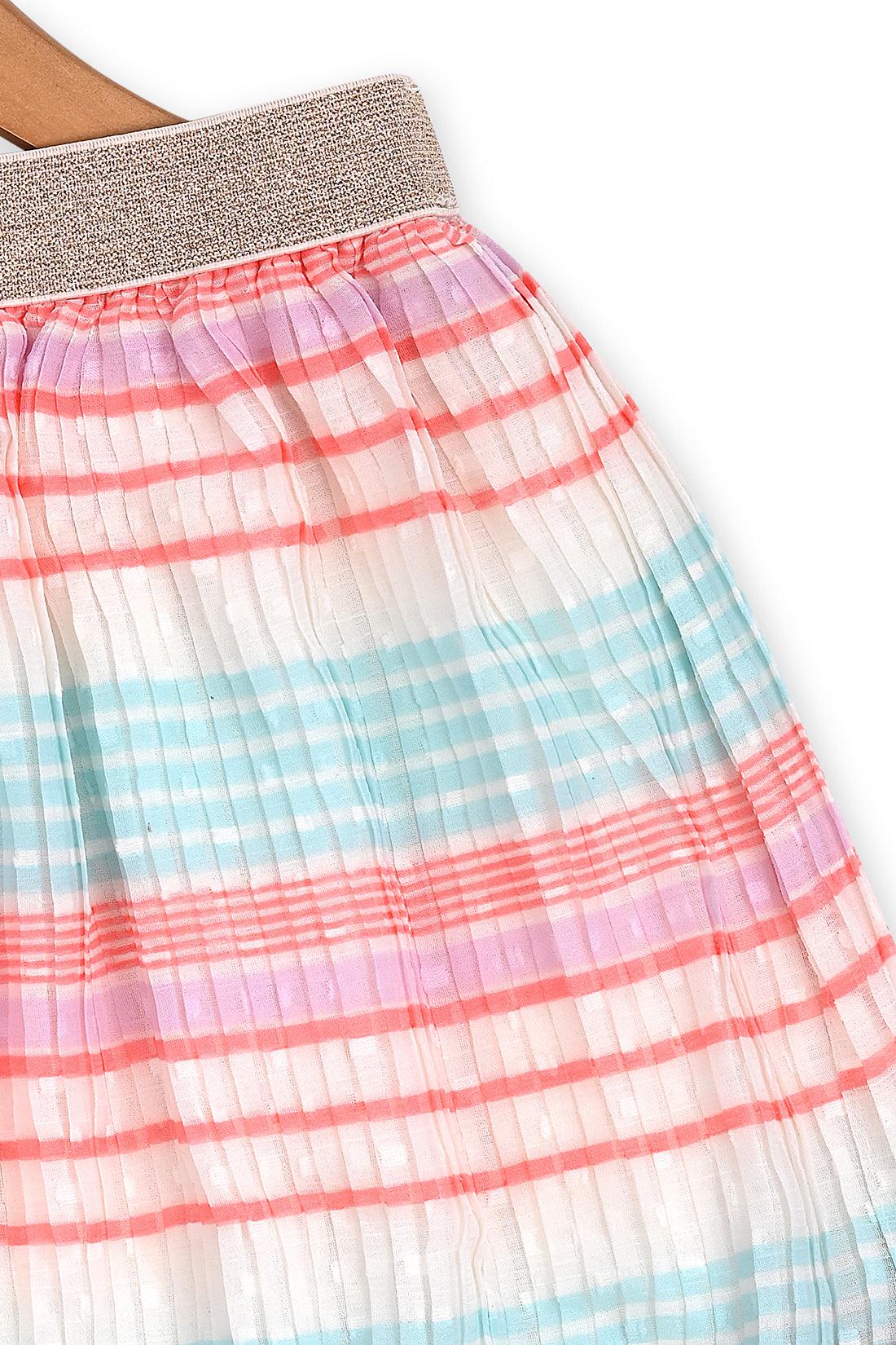 One Friday Kids Girls Multicolor Pleated Skirt - One Friday World