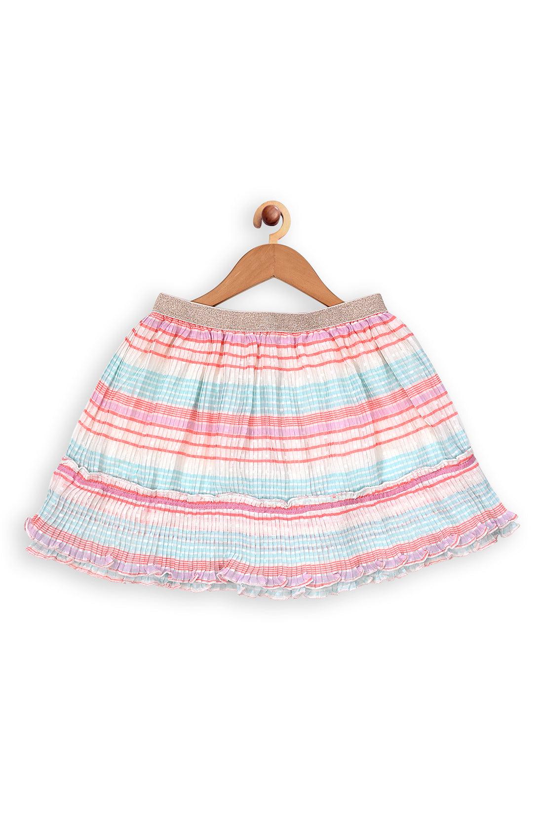 One Friday Kids Girls Multicolor Pleated Skirt - One Friday World