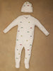 One Friday Baby Boys White Solid BodySuit With Cap