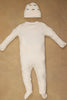 One Friday Baby Boys White Solid BodySuit With Cap