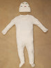 One Friday Baby Boys White Solid BodySuit With Cap