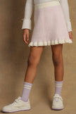 One Friday Girls Lavender & White Checks Knitted Woollen Skirt