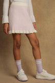 One Friday Girls Lavender & White Checks Knitted Woollen Skirt