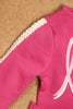 One Friday Baby Girls Pink Solid  Sweat Shirt With Track Pant