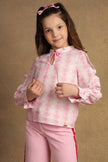 One Friday Girls Bubblegum Pink Ruffled Full sleeves Top