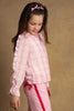 One Friday Girls Bubblegum Pink Ruffled Full sleeves Top