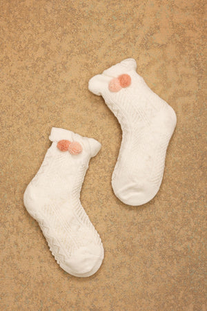 One Friday White Knitted Solid Socks