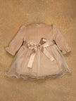 One Friday Baby Girls Beige Solid Dress