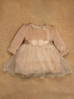 One Friday Baby Girls Beige Solid Dress