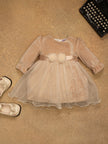 One Friday Baby Girls Beige Solid Dress