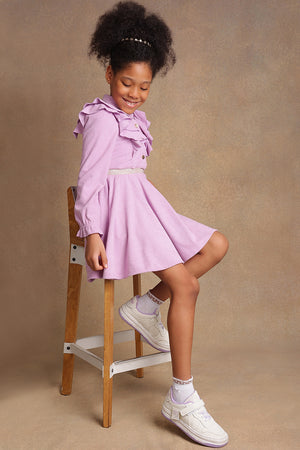 One Friday Kids Girls Lilac A line Flared Dress One Friday World