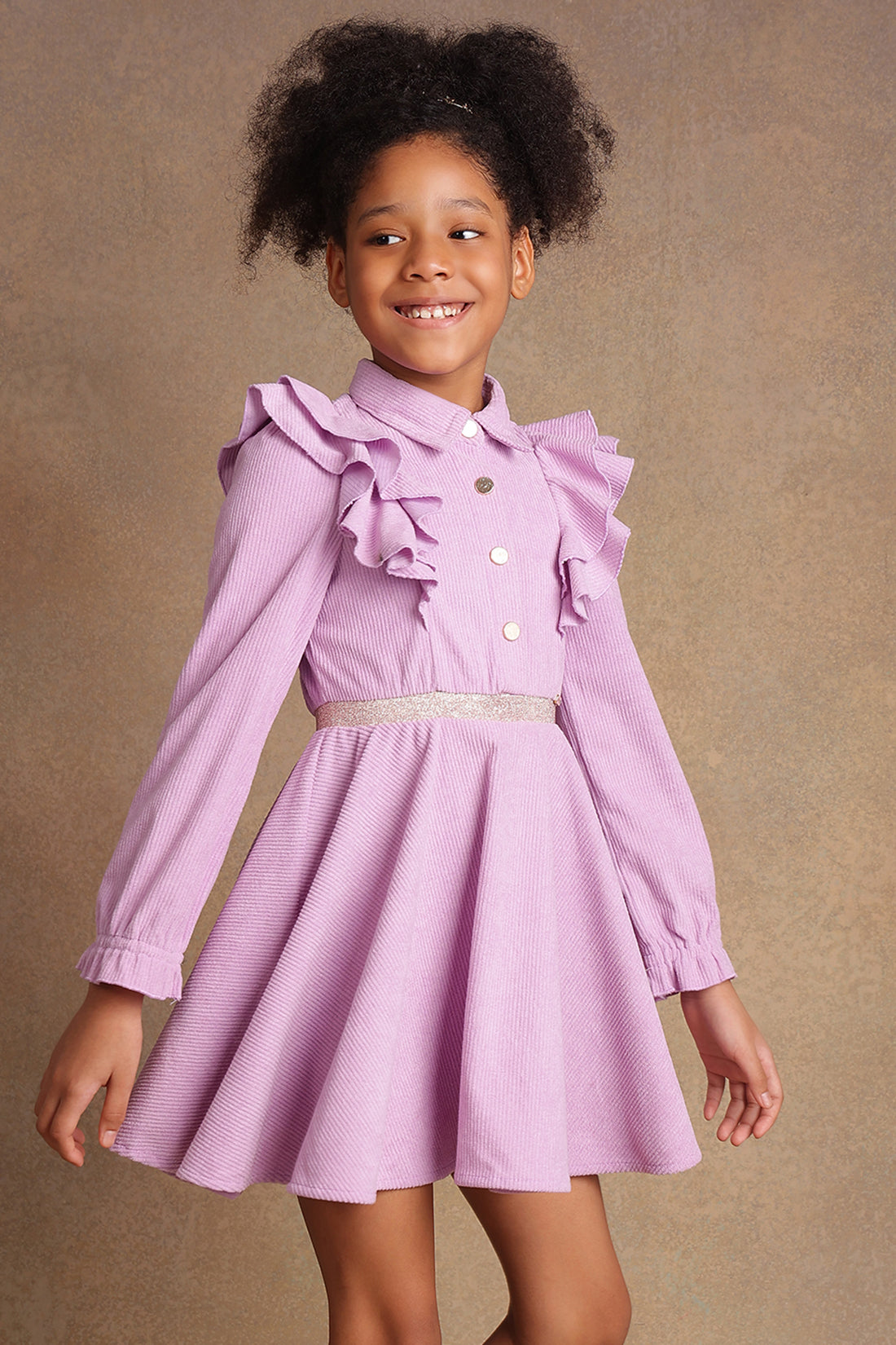 One Friday Kids Girls Lilac A-line Flared Dress