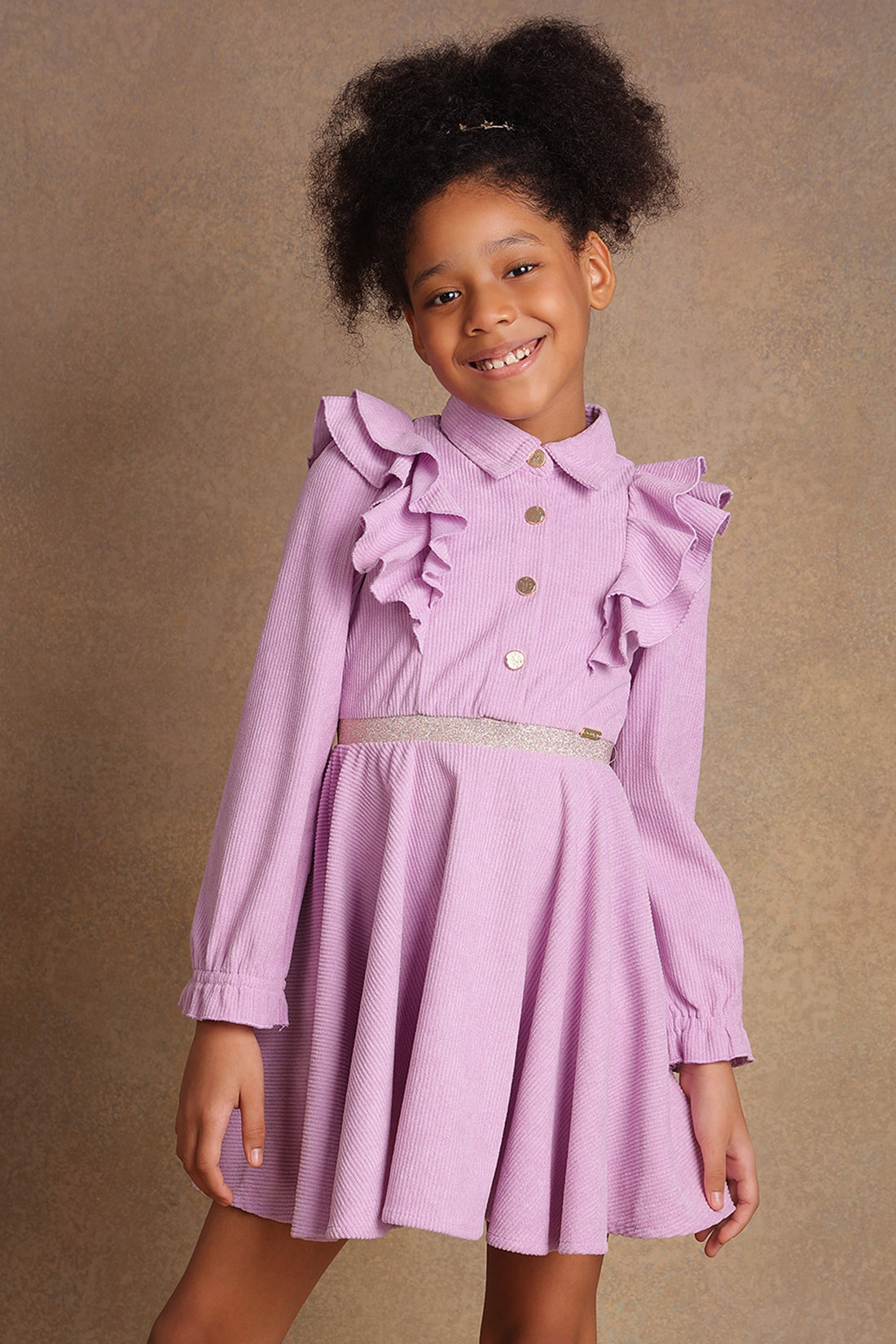 One Friday Kids Girls Lilac A-line Flared Dress