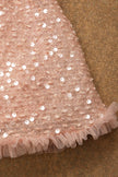 One Friday Baby Girls Peach Sequins Party Dress