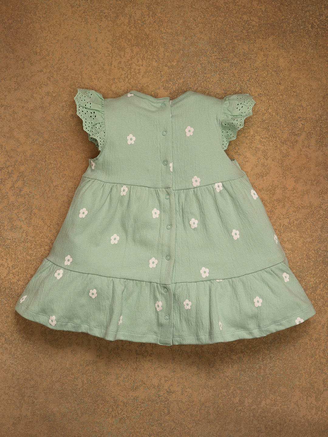 One Friday Baby Girls Mint Floral Print Dress