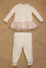 One Friday Baby Girls Off White Peplum Top With Pants