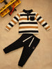 One Friday Baby Boys Multi Stripes T-Shirt & Track Pant Set