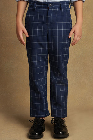 One Friday Kids Boys Blue Checks Trouser