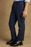 One Friday Kids Boys Blue Checks Trouser